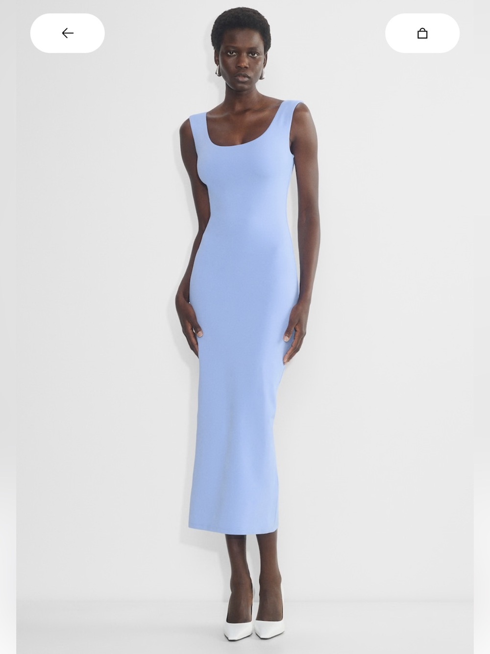 NWT ARITIZIA Original Contour Harmonic Dress in Dayflower Blue